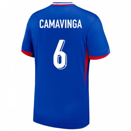 Kandiny Lapset Ranska Eduardo Camavinga #6 Sininen Kotipaita 24-26 Lyhythihainen Paita T-Paita