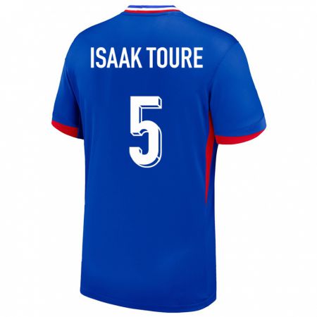 Kandiny Lapset Ranska Souleymane Isaak Toure #5 Sininen Kotipaita 24-26 Lyhythihainen Paita T-Paita