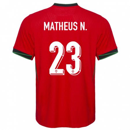Kandiny Lapset Portugali Matheus Nunes #23 Punainen Kotipaita 24-26 Lyhythihainen Paita T-Paita