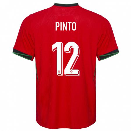 Kandiny Lapset Portugali Diogo Pinto #12 Punainen Kotipaita 24-26 Lyhythihainen Paita T-Paita