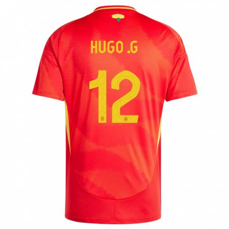 Kandiny Lapset Espanja Hugo Guillamon #12 Punainen Kotipaita 24-26 Lyhythihainen Paita T-Paita