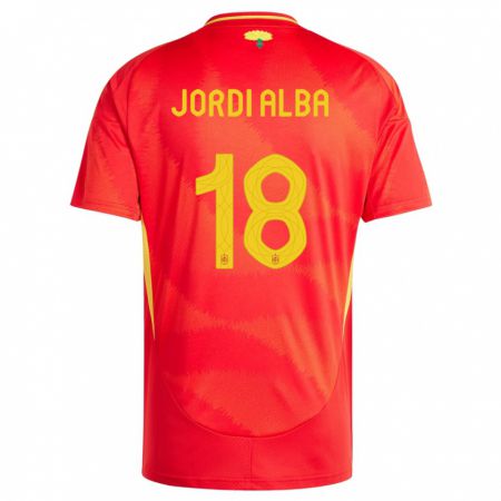 Kandiny Lapset Espanja Jordi Alba #18 Punainen Kotipaita 24-26 Lyhythihainen Paita T-Paita