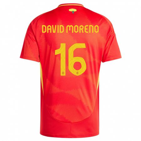 Kandiny Lapset Espanja Antonio David Moreno #16 Punainen Kotipaita 24-26 Lyhythihainen Paita T-Paita