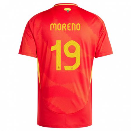 Kandiny Lapset Espanja Victor Moreno #19 Punainen Kotipaita 24-26 Lyhythihainen Paita T-Paita