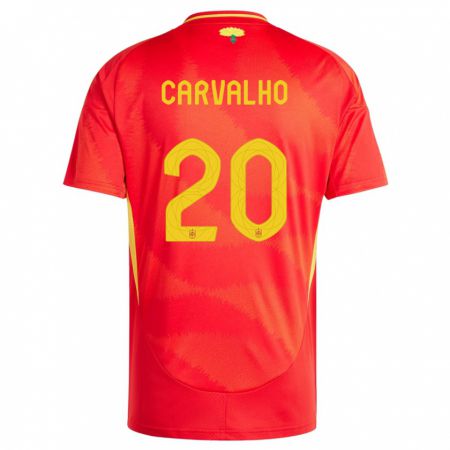 Kandiny Lapset Espanja Miguel Carvalho #20 Punainen Kotipaita 24-26 Lyhythihainen Paita T-Paita