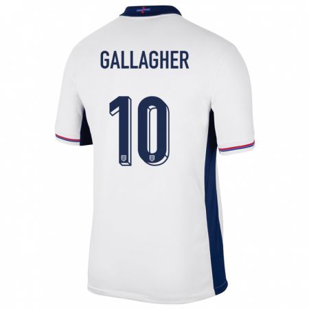 Kandiny Lapset Englanti Conor Gallagher #10 Valkoinen Kotipaita 24-26 Lyhythihainen Paita T-Paita