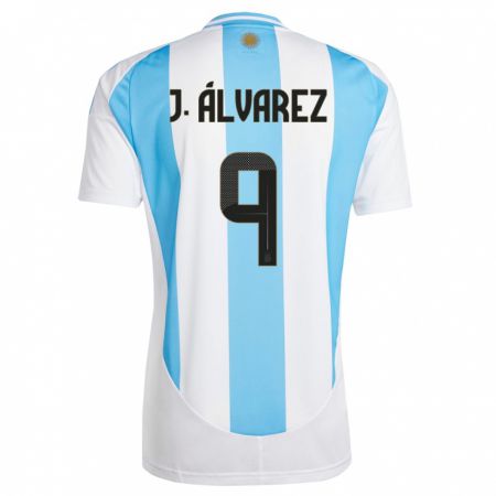 Kandiny Lapset Argentiina Julian Alvarez #9 Valkoinen Sininen Kotipaita 24-26 Lyhythihainen Paita T-Paita