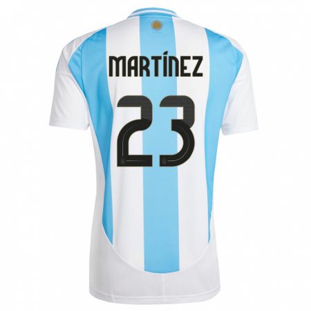 Kandiny Lapset Argentiina Emiliano Martinez #23 Valkoinen Sininen Kotipaita 24-26 Lyhythihainen Paita T-Paita