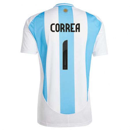 Kandiny Lapset Argentiina Vanina Correa #1 Valkoinen Sininen Kotipaita 24-26 Lyhythihainen Paita T-Paita