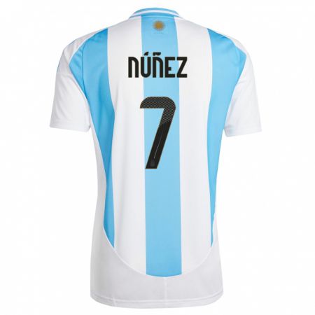 Kandiny Lapset Argentiina Romina Nunez #7 Valkoinen Sininen Kotipaita 24-26 Lyhythihainen Paita T-Paita