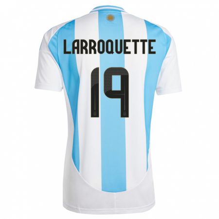 Kandiny Lapset Argentiina Mariana Larroquette #19 Valkoinen Sininen Kotipaita 24-26 Lyhythihainen Paita T-Paita