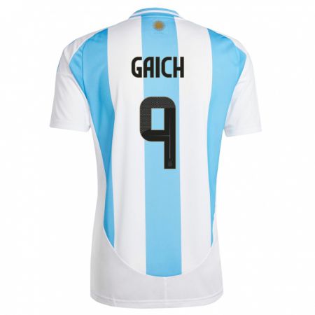 Kandiny Lapset Argentiina Adolfo Gaich #9 Valkoinen Sininen Kotipaita 24-26 Lyhythihainen Paita T-Paita