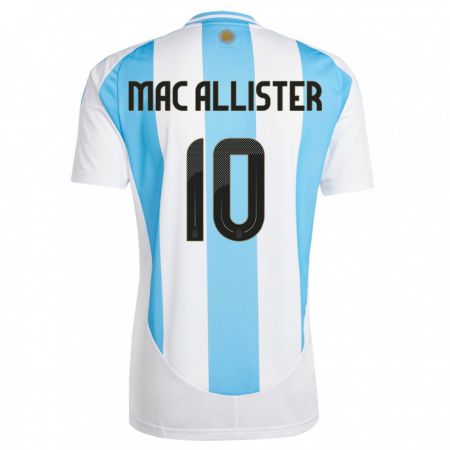 Kandiny Lapset Argentiina Alexis Mac Allister #10 Valkoinen Sininen Kotipaita 24-26 Lyhythihainen Paita T-Paita
