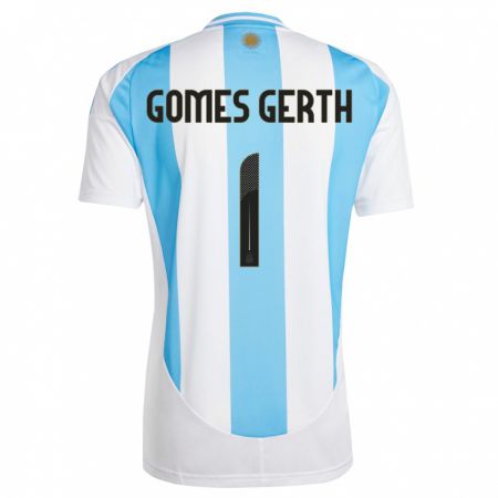 Kandiny Lapset Argentiina Federico Gomes Gerth #1 Valkoinen Sininen Kotipaita 24-26 Lyhythihainen Paita T-Paita