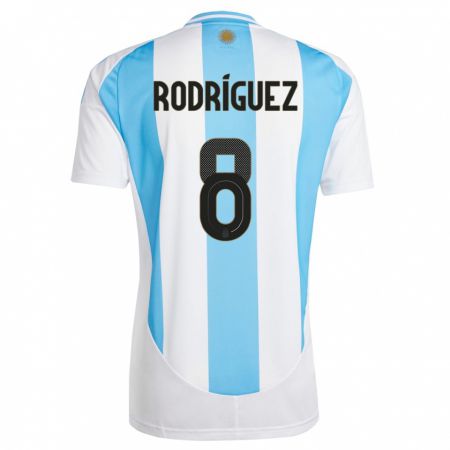 Kandiny Lapset Argentiina Agustin Rodriguez #8 Valkoinen Sininen Kotipaita 24-26 Lyhythihainen Paita T-Paita