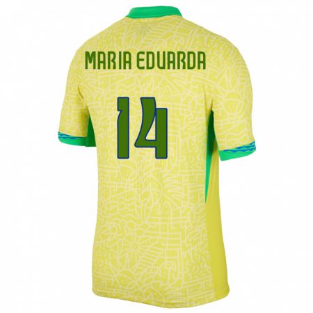 Kandiny Lapset Brasilia Maria Eduarda #14 Keltainen Kotipaita 24-26 Lyhythihainen Paita T-Paita