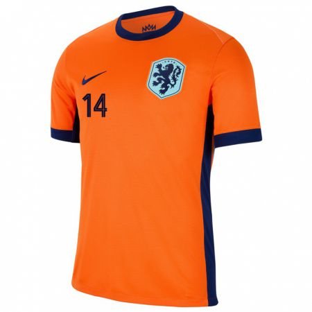 Kandiny Lapset Alankomaat Davy Klaassen #14 Oranssi Kotipaita 24-26 Lyhythihainen Paita T-Paita