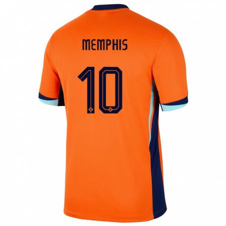 Kandiny Lapset Alankomaat Memphis Depay #10 Oranssi Kotipaita 24-26 Lyhythihainen Paita T-Paita