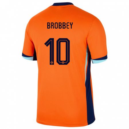 Kandiny Lapset Alankomaat Brian Brobbey #10 Oranssi Kotipaita 24-26 Lyhythihainen Paita T-Paita