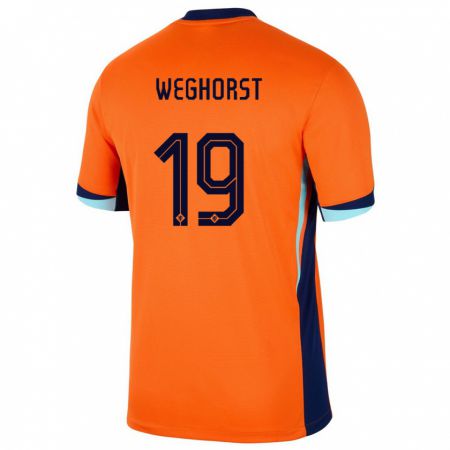 Kandiny Lapset Alankomaat Wout Weghorst #19 Oranssi Kotipaita 24-26 Lyhythihainen Paita T-Paita