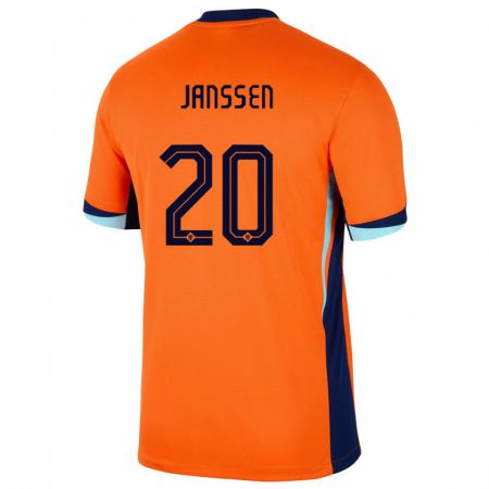 Kandiny Lapset Alankomaat Dominique Janssen #20 Oranssi Kotipaita 24-26 Lyhythihainen Paita T-Paita