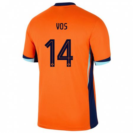 Kandiny Lapset Alankomaat Silvano Vos #14 Oranssi Kotipaita 24-26 Lyhythihainen Paita T-Paita