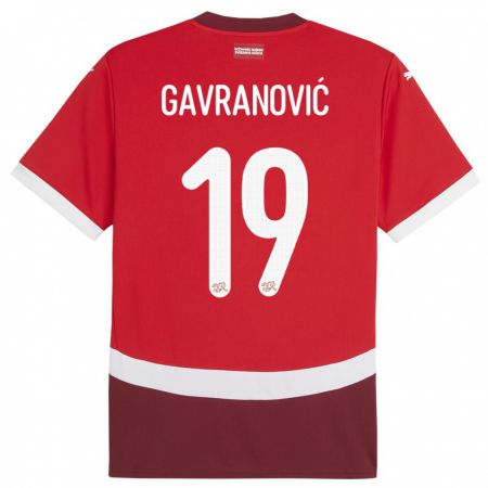 Kandiny Lapset Sveitsi Mario Gavranovic #19 Punainen Kotipaita 24-26 Lyhythihainen Paita T-Paita