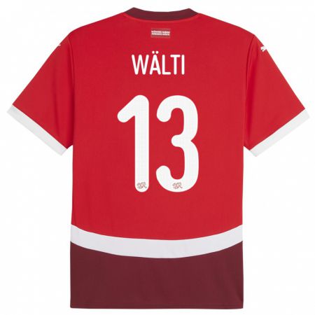 Kandiny Lapset Sveitsi Lia Walti #13 Punainen Kotipaita 24-26 Lyhythihainen Paita T-Paita