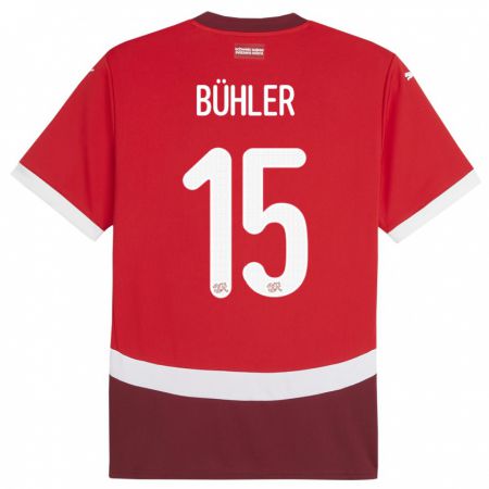 Kandiny Lapset Sveitsi Luana Buhler #15 Punainen Kotipaita 24-26 Lyhythihainen Paita T-Paita