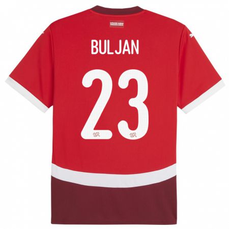 Kandiny Lapset Sveitsi Leo Buljan #23 Punainen Kotipaita 24-26 Lyhythihainen Paita T-Paita