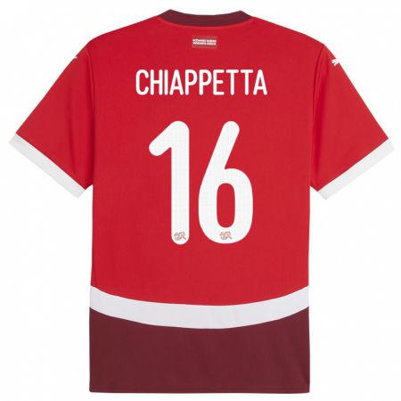 Kandiny Lapset Sveitsi Carmine Chiappetta #16 Punainen Kotipaita 24-26 Lyhythihainen Paita T-Paita