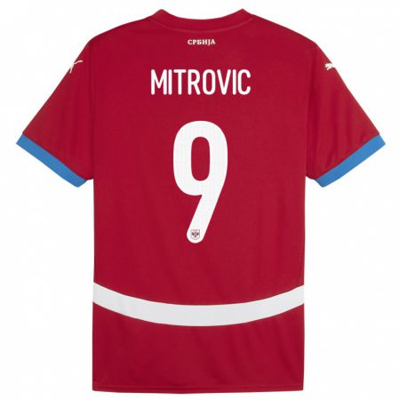 Kandiny Lapset Serbia Aleksandar Mitrovic #9 Punainen Kotipaita 24-26 Lyhythihainen Paita T-Paita