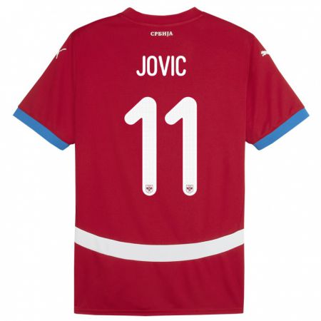 Kandiny Lapset Serbia Luka Jovic #11 Punainen Kotipaita 24-26 Lyhythihainen Paita T-Paita