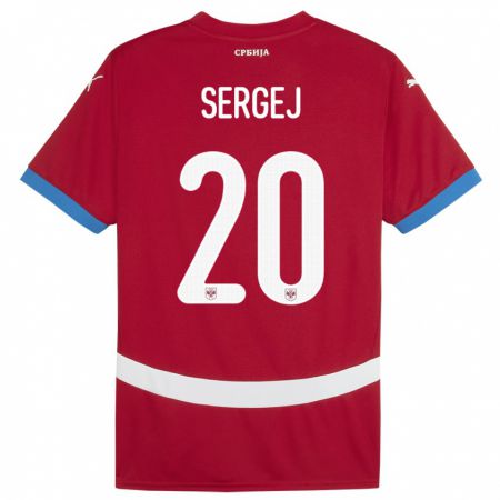 Kandiny Lapset Serbia Sergej Milinkovic-Savic #20 Punainen Kotipaita 24-26 Lyhythihainen Paita T-Paita