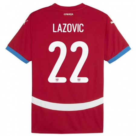 Kandiny Lapset Serbia Darko Lazovic #22 Punainen Kotipaita 24-26 Lyhythihainen Paita T-Paita