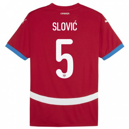 Kandiny Lapset Serbia Violeta Slovic #5 Punainen Kotipaita 24-26 Lyhythihainen Paita T-Paita