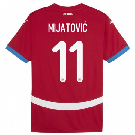 Kandiny Lapset Serbia Jovan Mijatovic #11 Punainen Kotipaita 24-26 Lyhythihainen Paita T-Paita