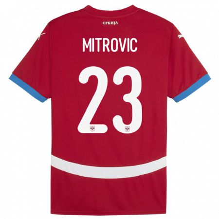 Kandiny Lapset Serbia Vuk Mitrovic #23 Punainen Kotipaita 24-26 Lyhythihainen Paita T-Paita