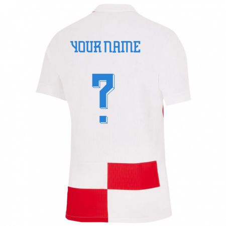 Kandiny Lapset Kroatia Nimesi #0 Valkoinen Punainen Kotipaita 24-26 Lyhythihainen Paita T-Paita