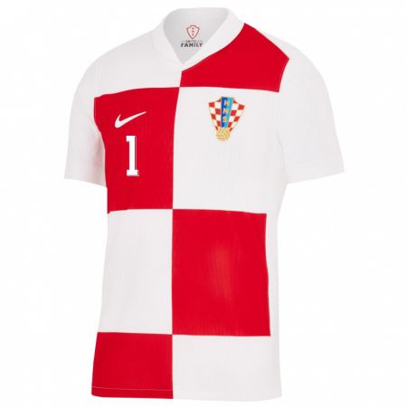 Kandiny Lapset Kroatia Tin Sajko #1 Valkoinen Punainen Kotipaita 24-26 Lyhythihainen Paita T-Paita