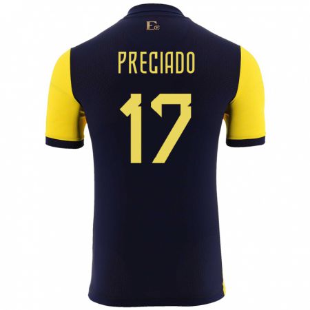 Kandiny Lapset Ecuador Angelo Preciado #17 Keltainen Kotipaita 24-26 Lyhythihainen Paita T-Paita