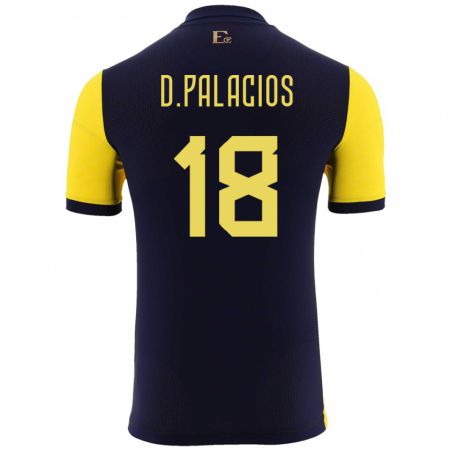 Kandiny Lapset Ecuador Diego Palacios #18 Keltainen Kotipaita 24-26 Lyhythihainen Paita T-Paita