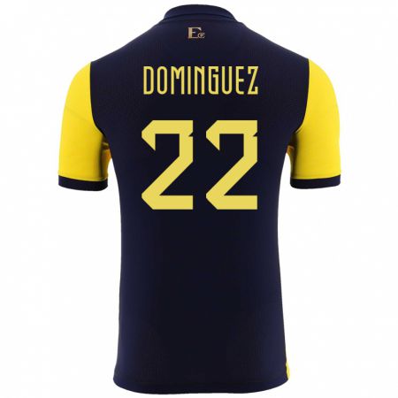 Kandiny Lapset Ecuador Alexander Dominguez #22 Keltainen Kotipaita 24-26 Lyhythihainen Paita T-Paita