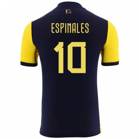 Kandiny Lapset Ecuador Joselyn Espinales #10 Keltainen Kotipaita 24-26 Lyhythihainen Paita T-Paita