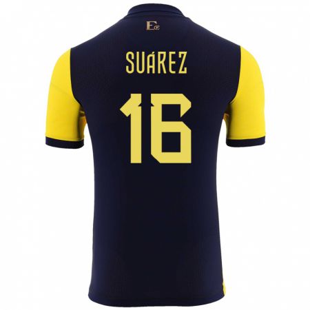 Kandiny Lapset Ecuador Ariel Suarez #16 Keltainen Kotipaita 24-26 Lyhythihainen Paita T-Paita