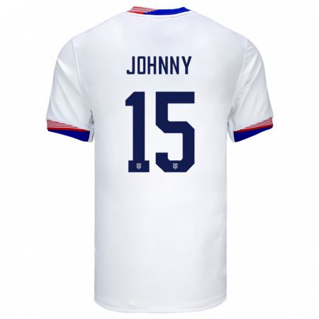 Kandiny Lapset Yhdysvallat Johnny #15 Valkoinen Kotipaita 24-26 Lyhythihainen Paita T-Paita