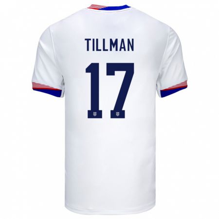 Kandiny Lapset Yhdysvallat Malik Tillman #17 Valkoinen Kotipaita 24-26 Lyhythihainen Paita T-Paita
