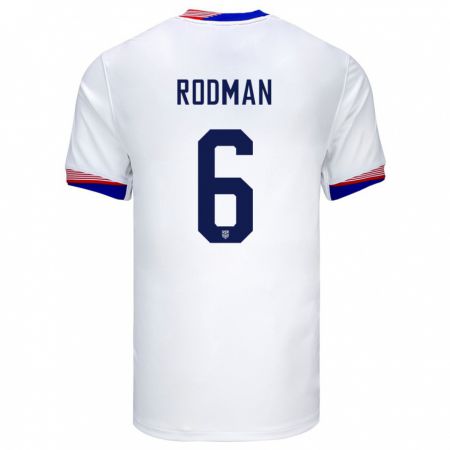 Kandiny Lapset Yhdysvallat Trinity Rodman #6 Valkoinen Kotipaita 24-26 Lyhythihainen Paita T-Paita