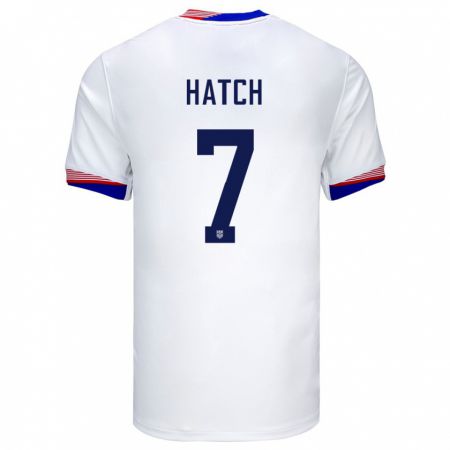 Kandiny Lapset Yhdysvallat Ashley Hatch #7 Valkoinen Kotipaita 24-26 Lyhythihainen Paita T-Paita