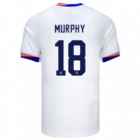 Kandiny Lapset Yhdysvallat Casey Murphy #18 Valkoinen Kotipaita 24-26 Lyhythihainen Paita T-Paita